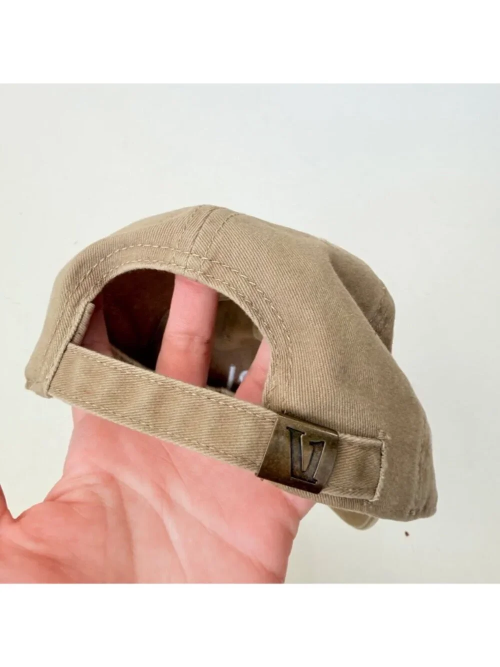 Vuori Dad Hat Beige Adjustable Strapback Baseball Cap Logo Athleisure